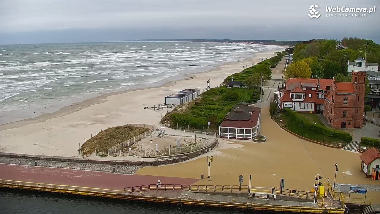 USTKA - widok z pylonu na plażę - 16 maj 2025, 07:59