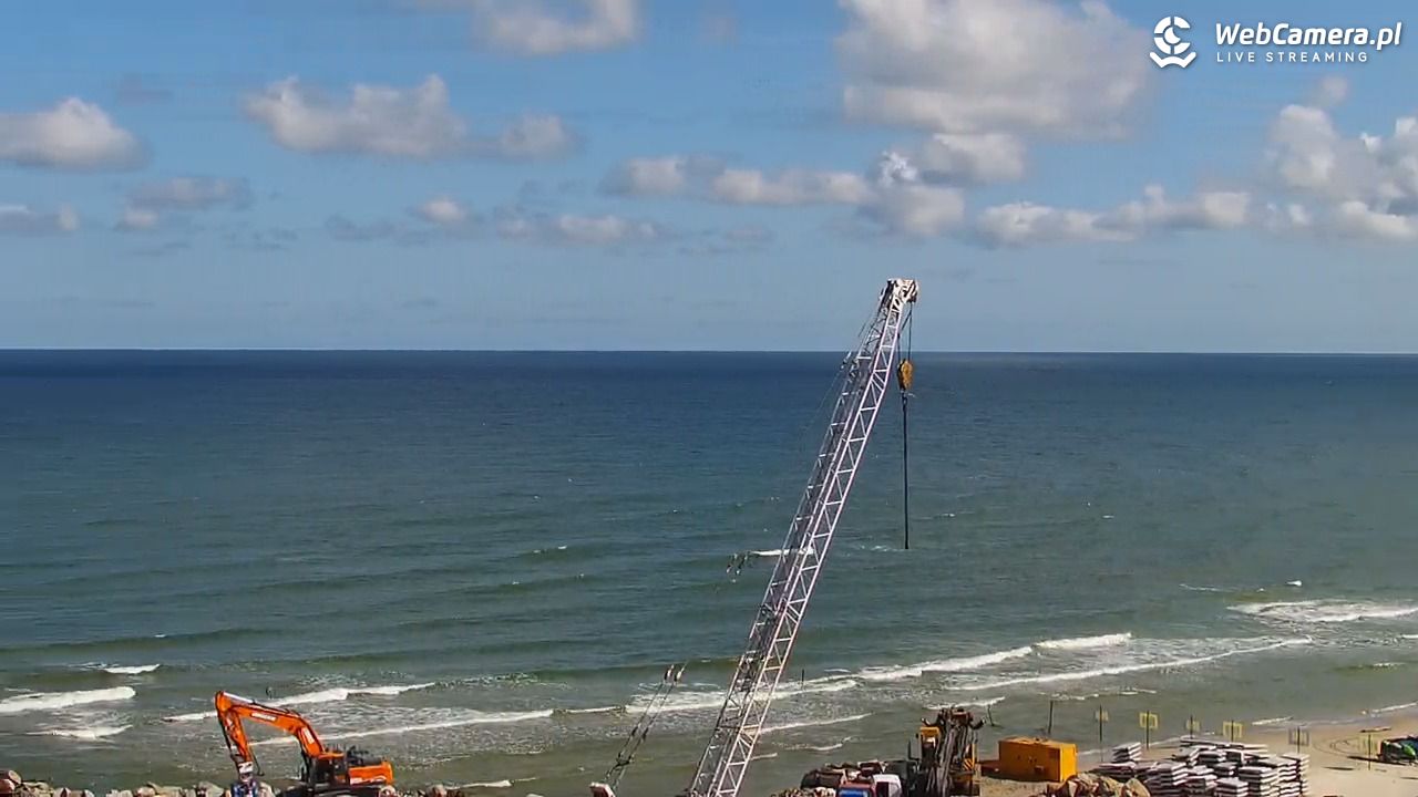 USTKA - widok z pylonu na plażę - 12 sierpień 2026, 10:31