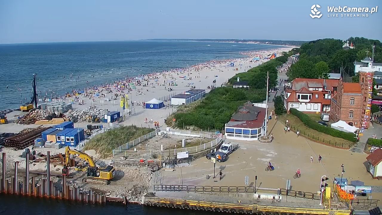 USTKA - widok z pylonu na plażę - 28 czerwiec 2026, 17:35