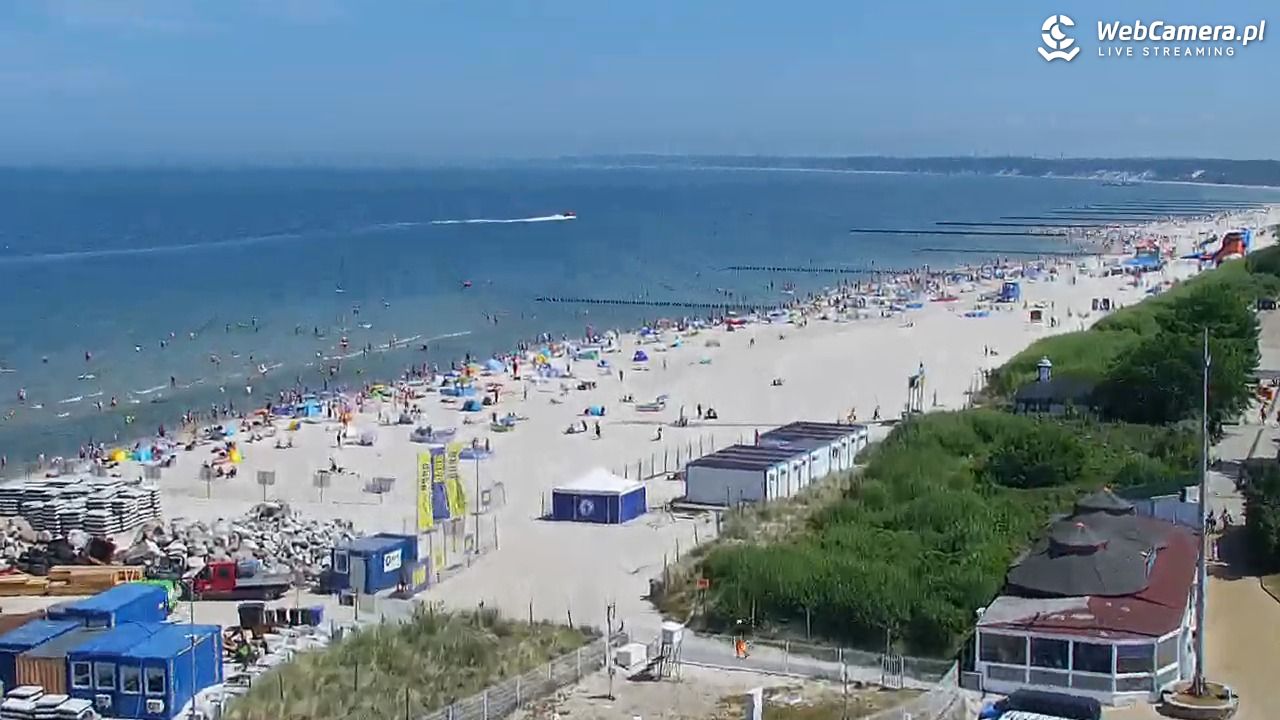 USTKA - widok z pylonu na plażę - 29 czerwiec 2026, 12:27
