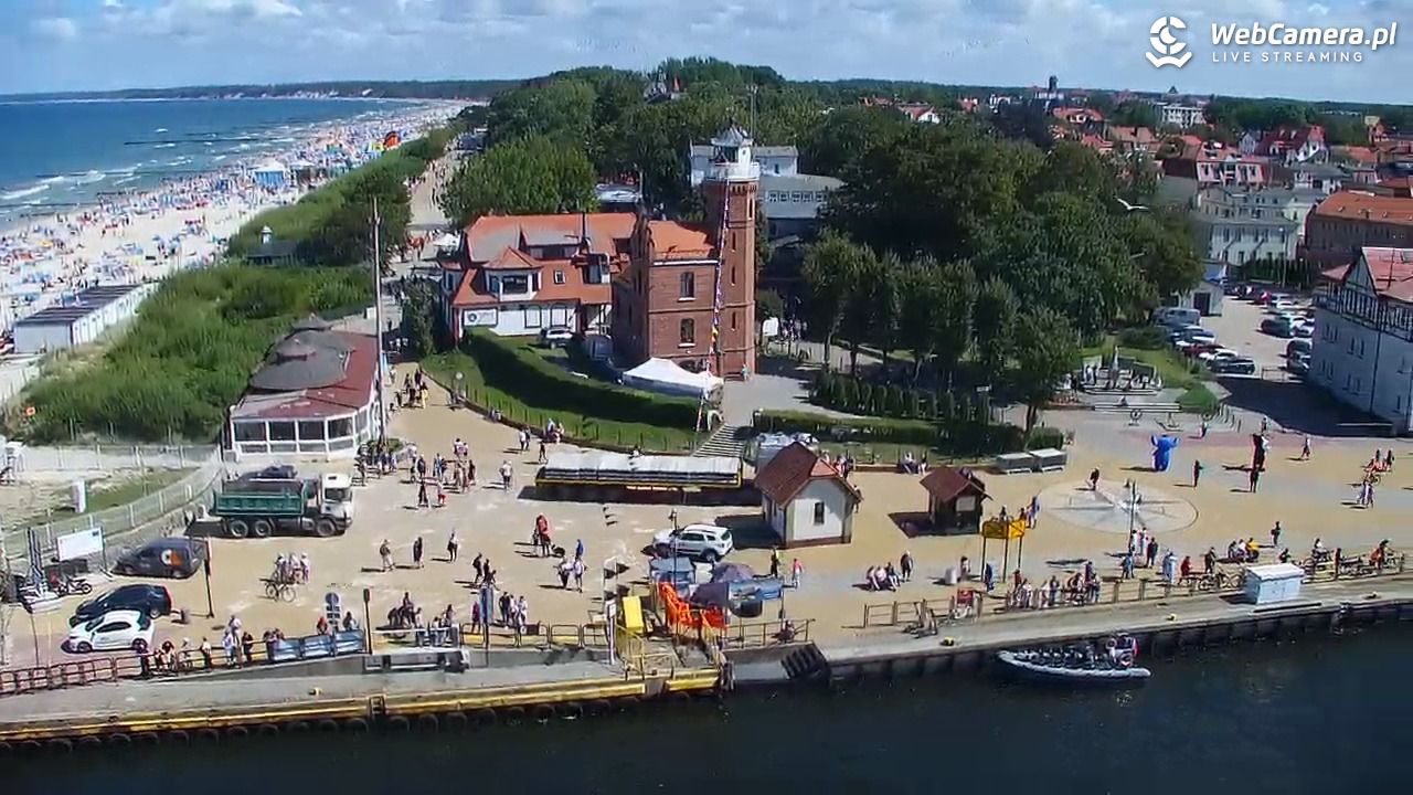 USTKA - widok z pylonu na plażę - 12 sierpień 2026, 13:27