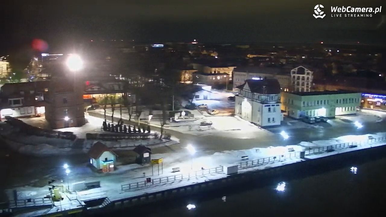 USTKA - widok z pylonu na plażę - 08 luty 2026, 21:59