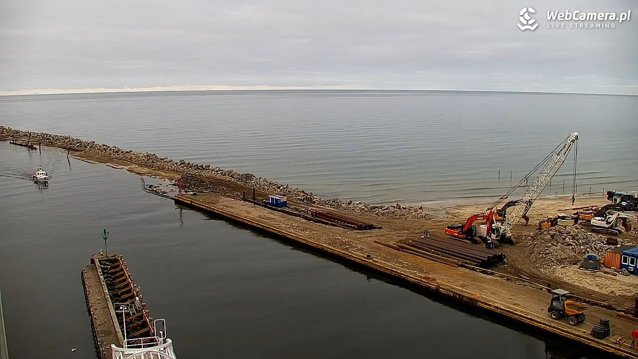 USTKA - widok z pylonu na plażę - 21 grudzień 2025, 14:40