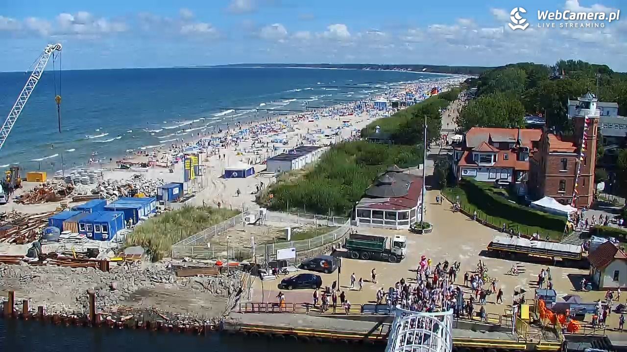 USTKA - widok z pylonu na plażę - 12 sierpień 2026, 13:01