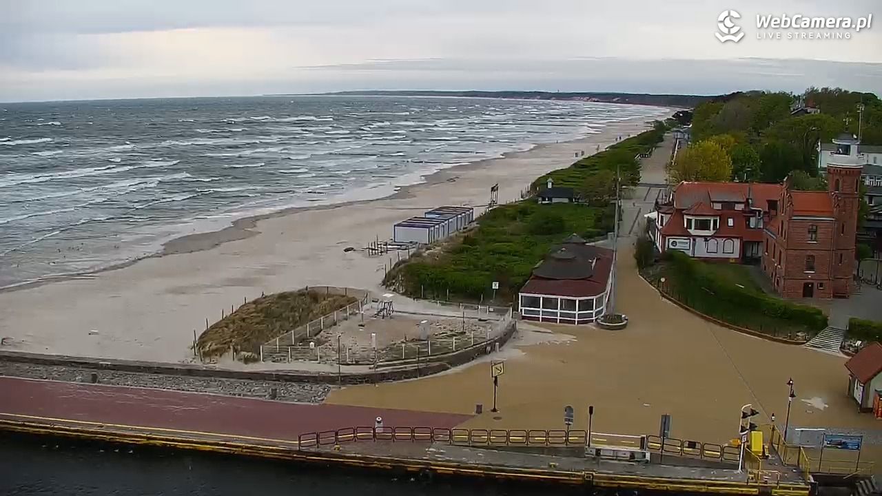 USTKA - widok z pylonu na plażę - 16 maj 2025, 06:33