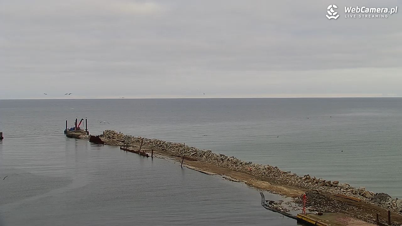 USTKA - widok z pylonu na plażę - 21 grudzień 2025, 09:41
