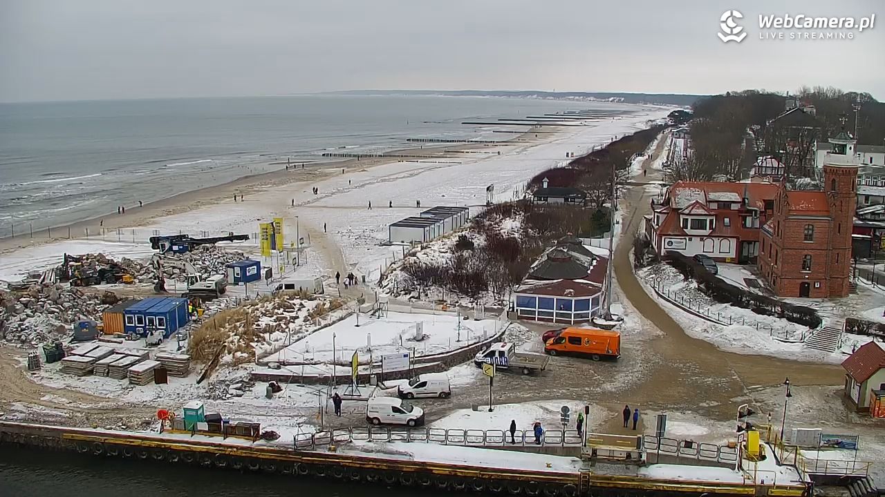 USTKA - widok z pylonu na plażę - 09 luty 2026, 11:20
