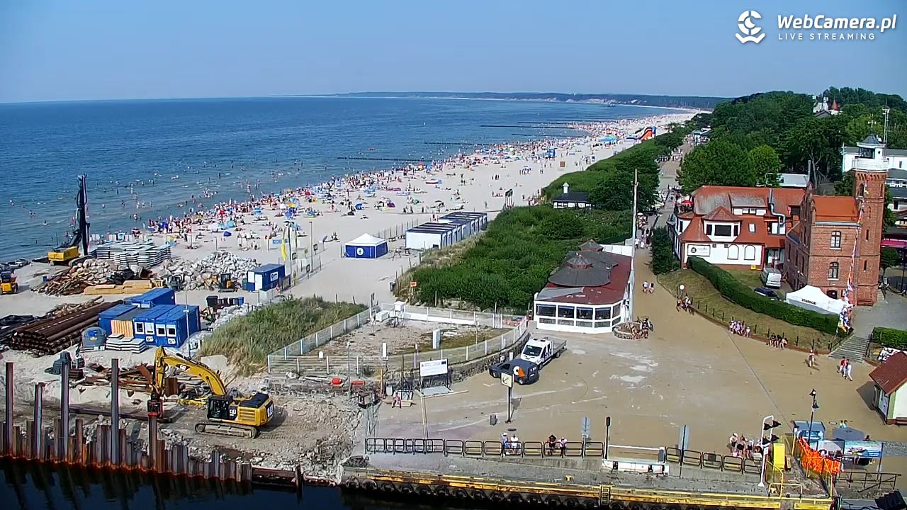 USTKA - widok z pylonu na plażę - 28 czerwiec 2026, 16:52