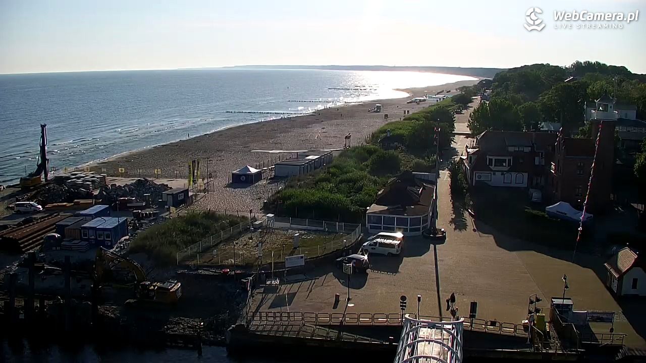USTKA - widok z pylonu na plażę - 29 czerwiec 2026, 07:00