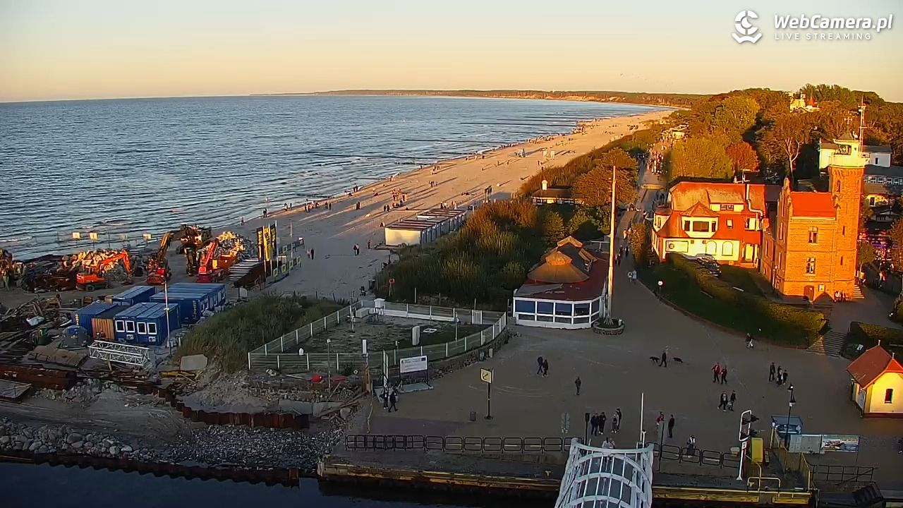 USTKA - widok z pylonu na plażę - 27 wresień 2026, 18:12