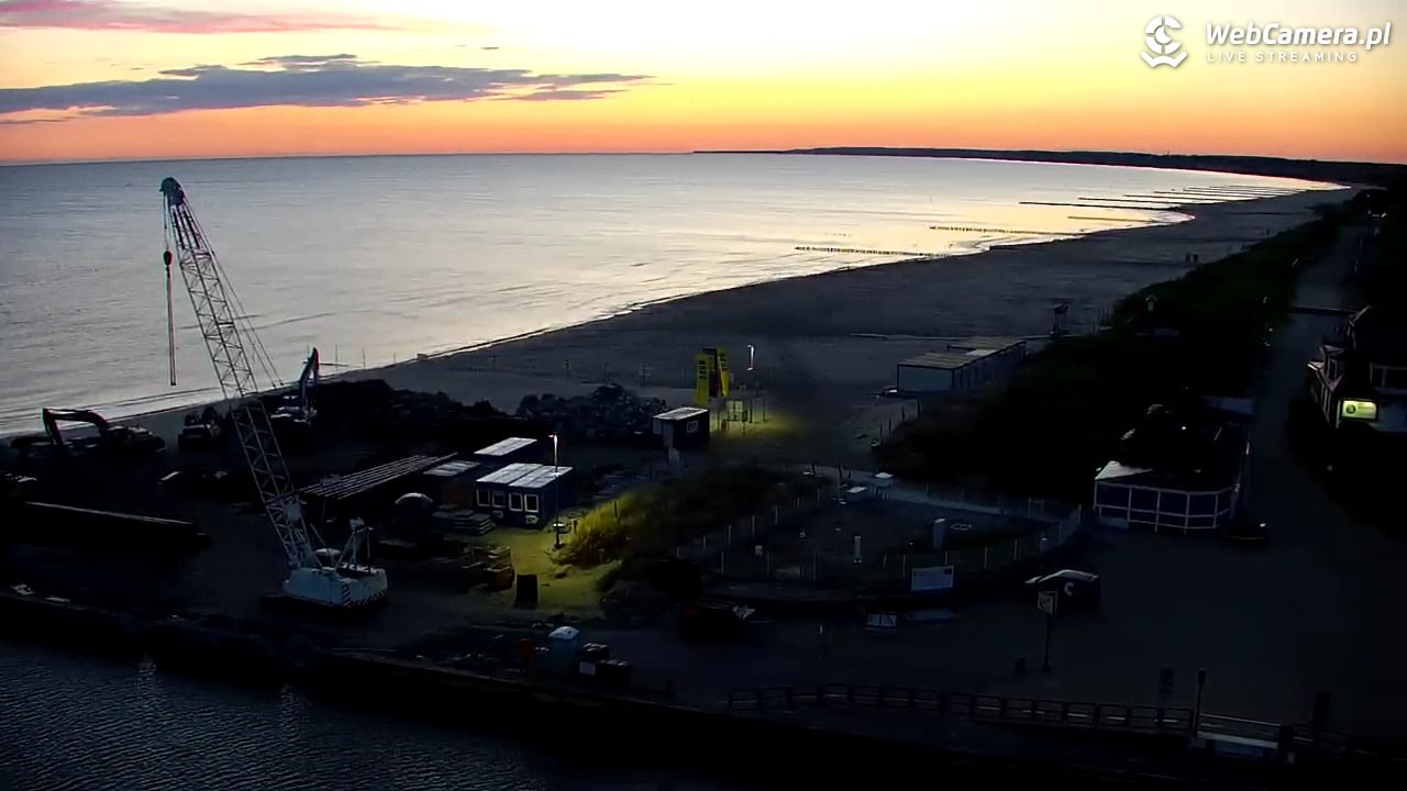 USTKA - widok z pylonu na plażę - 14 maj 2026, 04:31