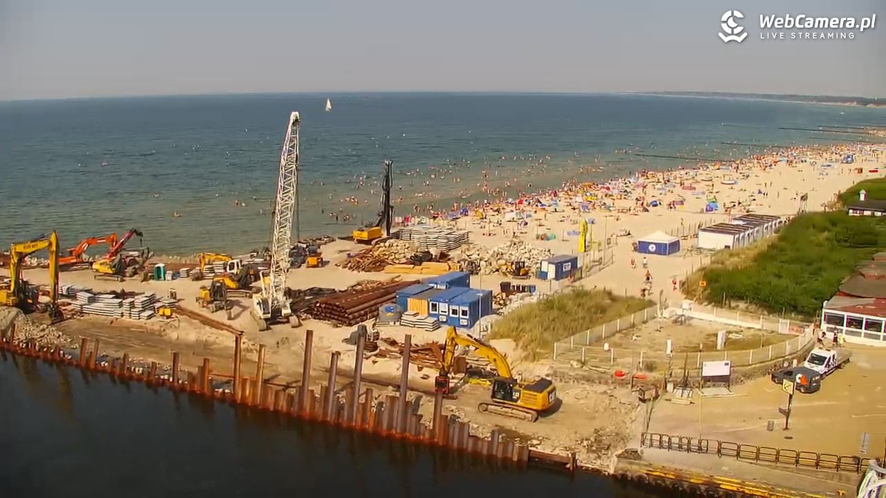 USTKA - widok z pylonu na plażę - 28 czerwiec 2026, 16:11