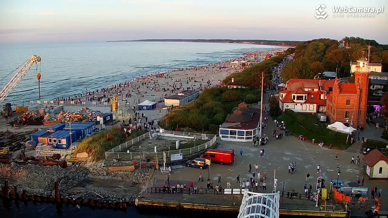 USTKA - widok z pylonu na plażę - 12 sierpień 2026, 20:20