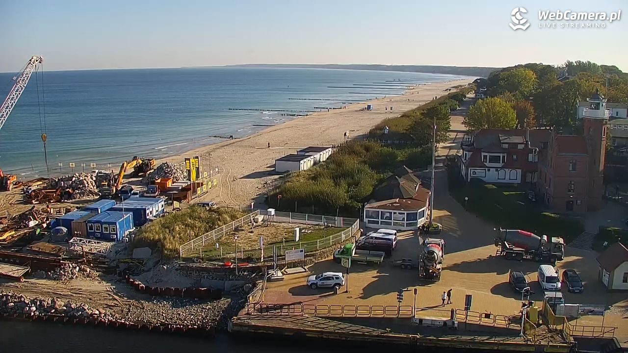 USTKA - widok z pylonu na plażę - 28 wresień 2026, 09:40