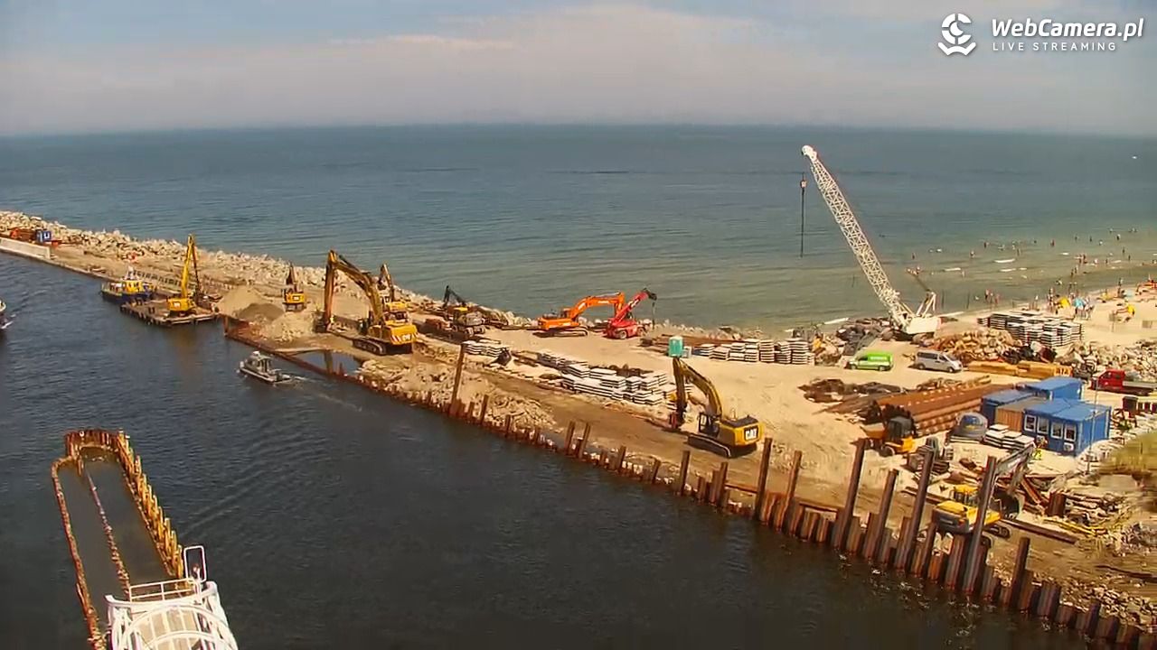 USTKA - widok z pylonu na plażę - 29 czerwiec 2026, 12:28