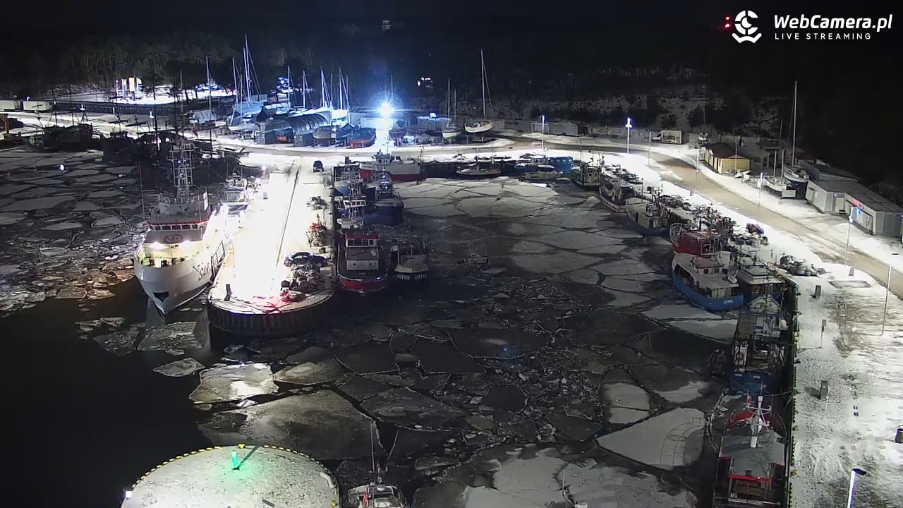 USTKA - widok z pylonu na plażę - 08 luty 2026, 22:02