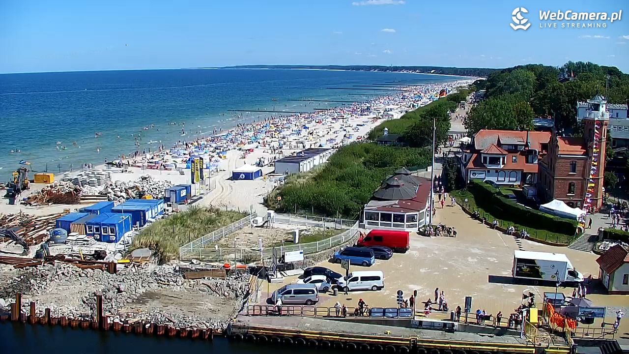 USTKA - widok z pylonu na plażę - 13 sierpień 2026, 12:51