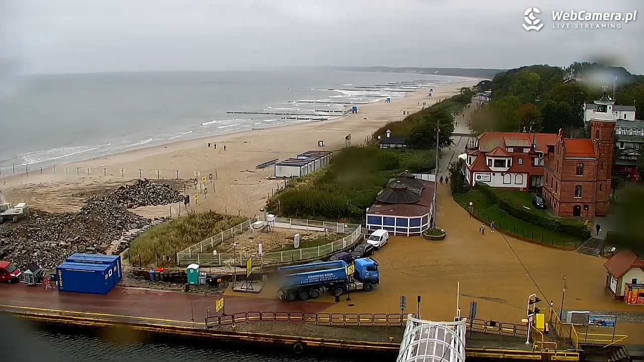 USTKA - widok z pylonu na plażę - 18 wresień 2025, 09:20