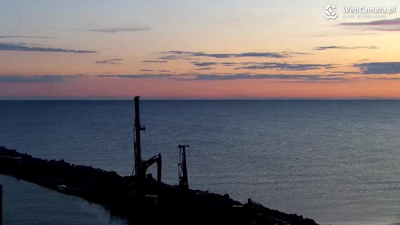 USTKA - widok z pylonu na plażę - 14 maj 2026, 04:30