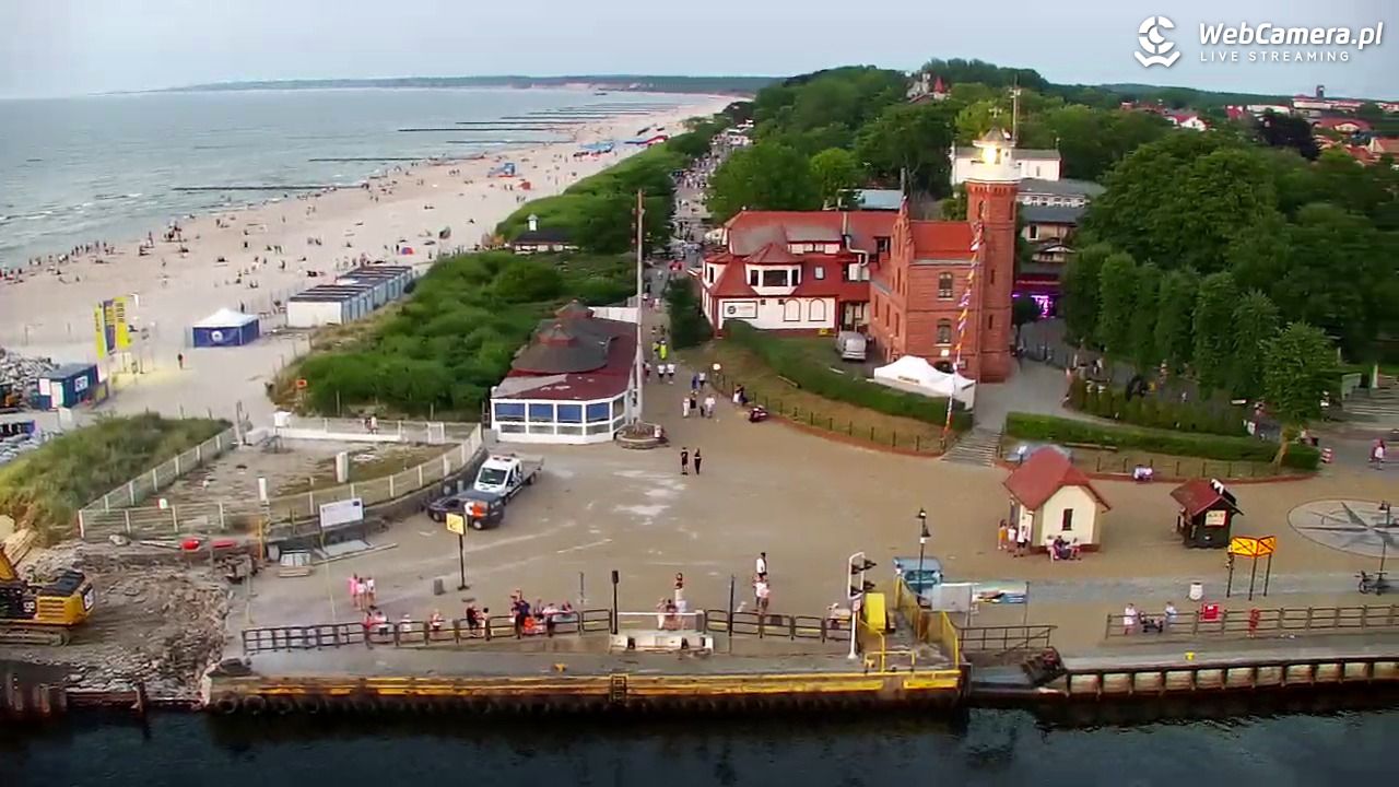 USTKA - widok z pylonu na plażę - 28 czerwiec 2026, 21:38