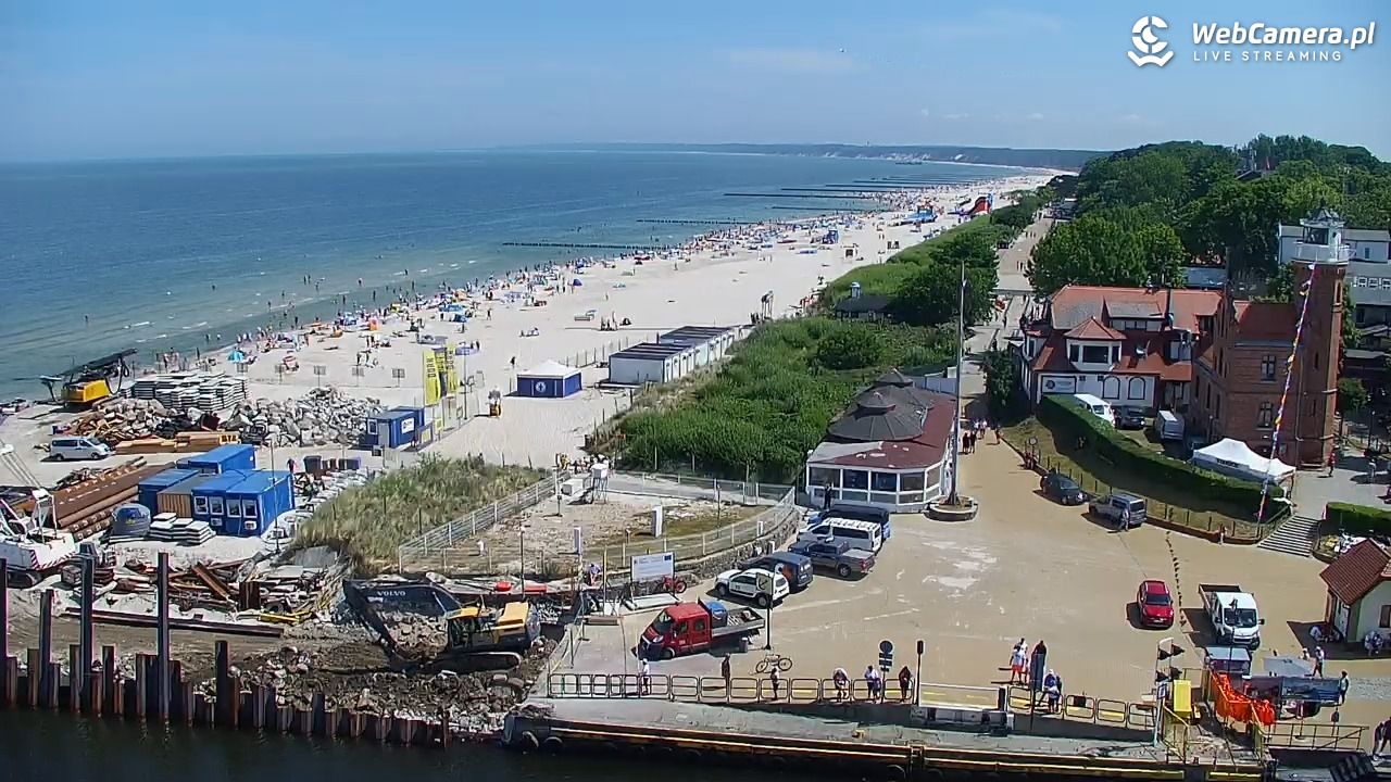 USTKA - widok z pylonu na plażę - 29 czerwiec 2026, 11:49