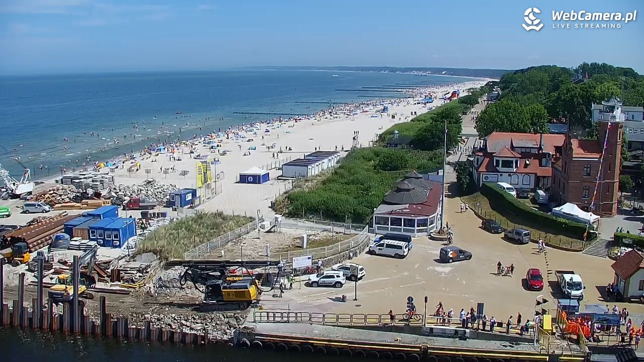 USTKA - widok z pylonu na plażę - 29 czerwiec 2026, 12:28