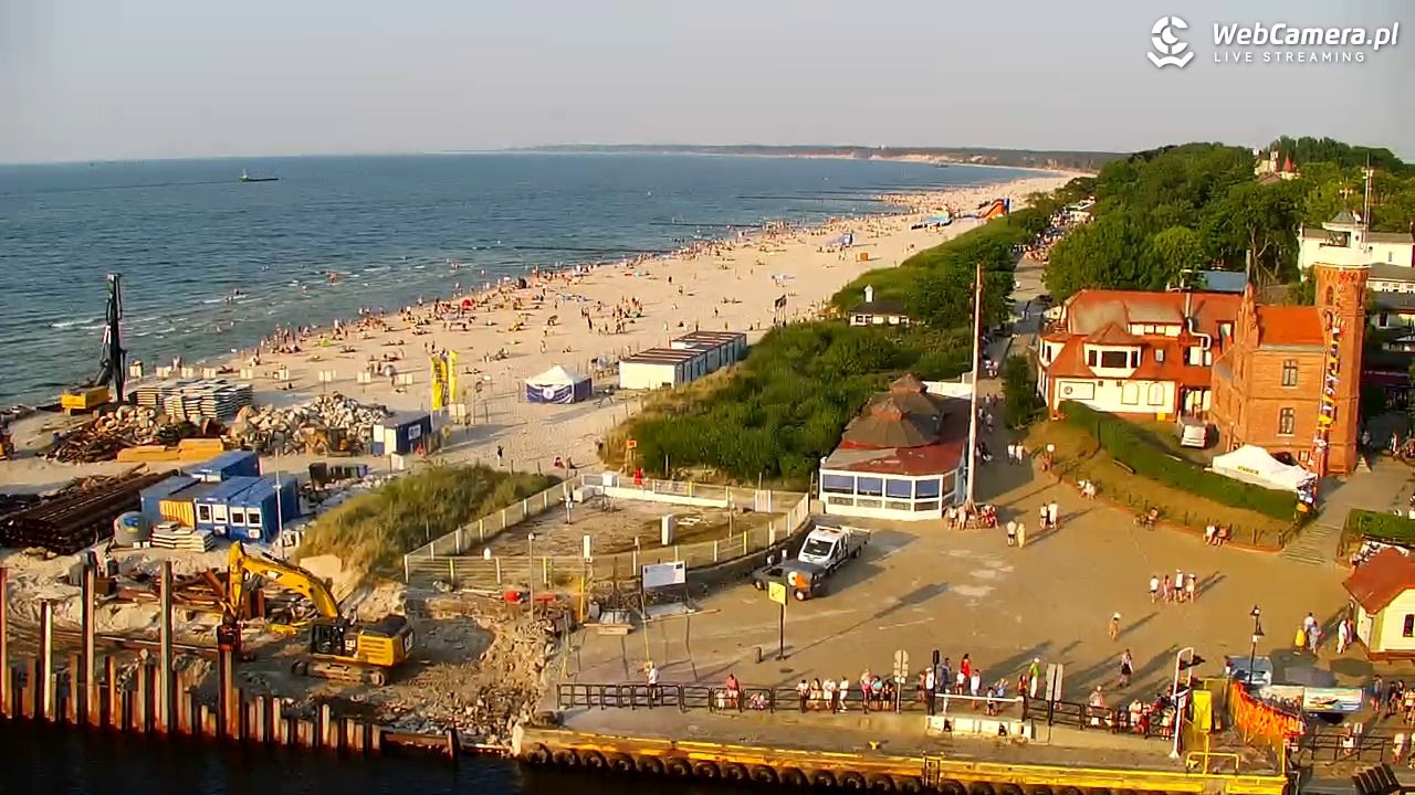 USTKA - widok z pylonu na plażę - 28 czerwiec 2026, 19:27