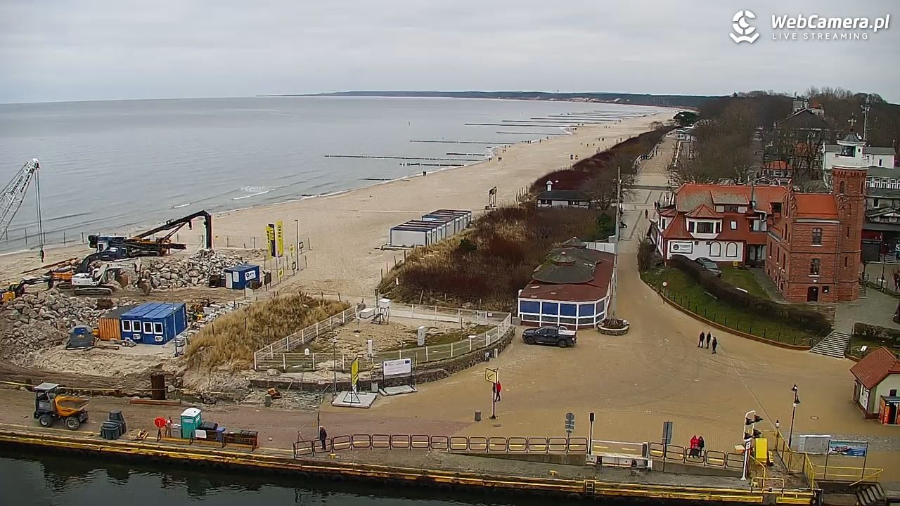 USTKA - widok z pylonu na plażę - 21 grudzień 2025, 10:46