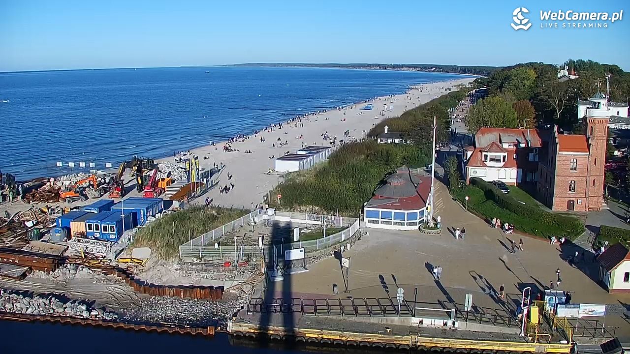 USTKA - widok z pylonu na plażę - 27 wresień 2026, 16:51