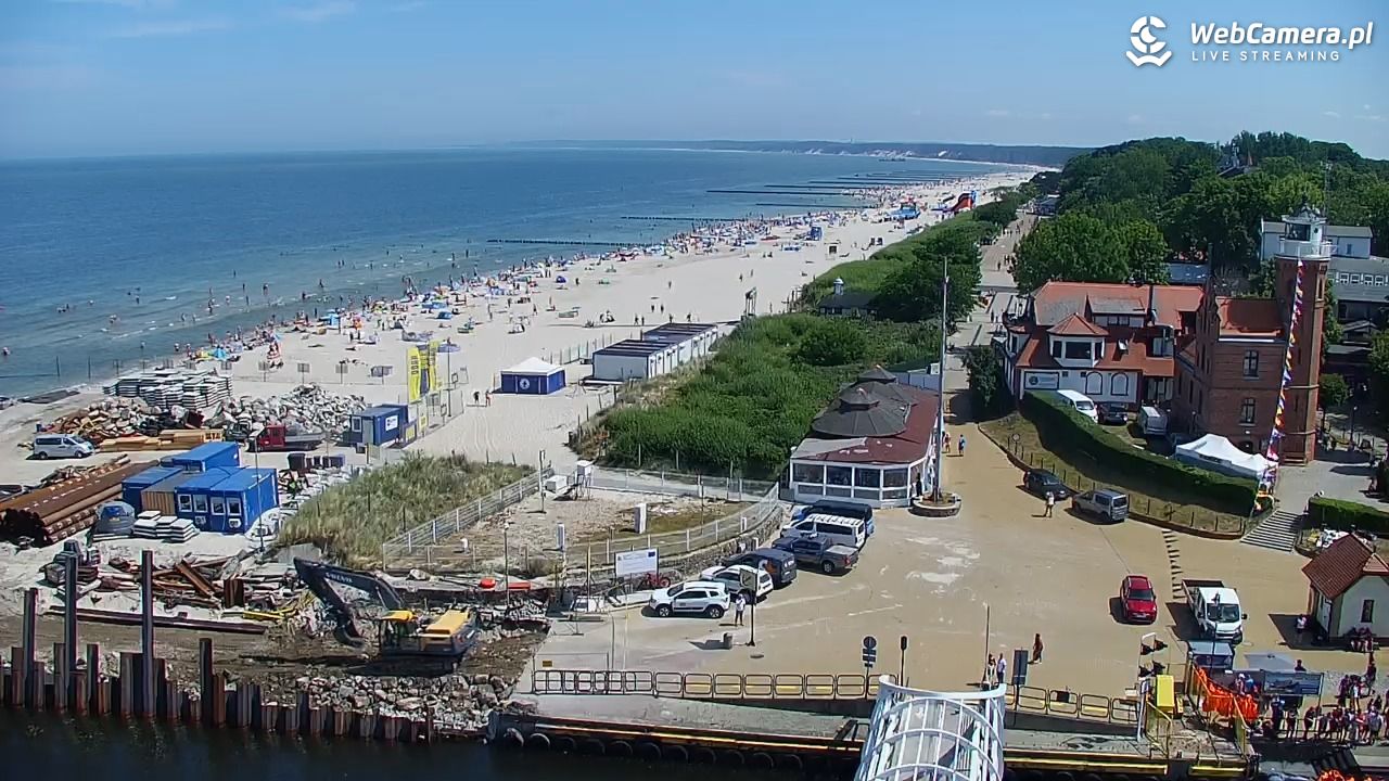 USTKA - widok z pylonu na plażę - 29 czerwiec 2026, 12:14
