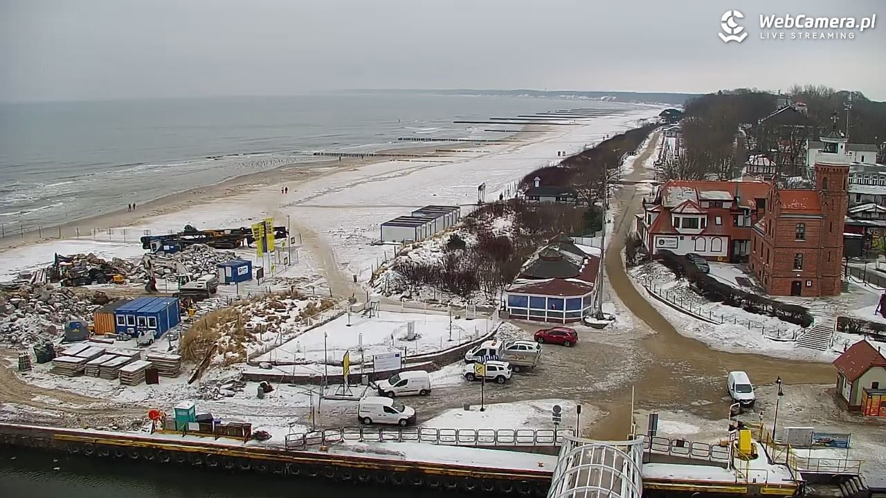 USTKA - widok z pylonu na plażę - 09 luty 2026, 09:25