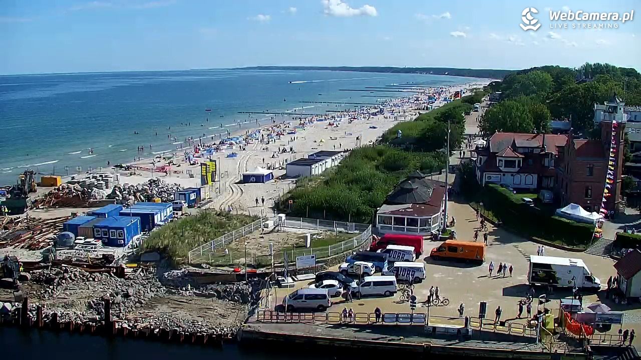 USTKA - widok z pylonu na plażę - 13 sierpień 2026, 10:49