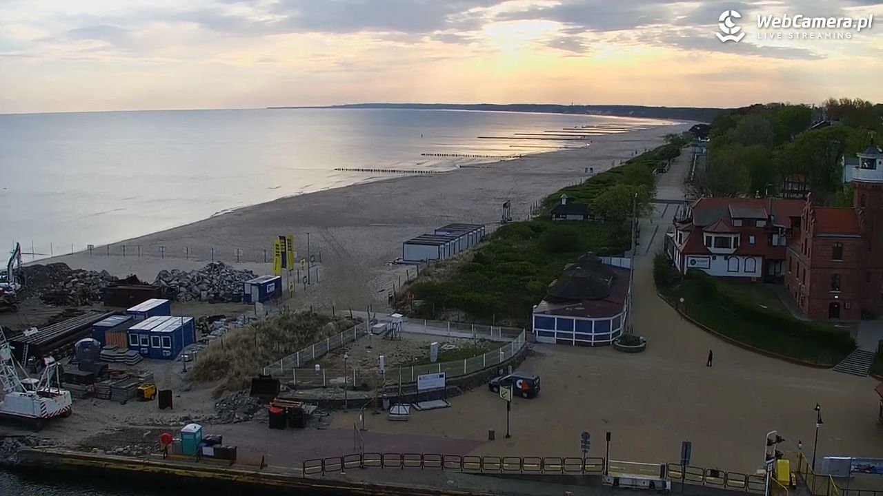 USTKA - widok z pylonu na plażę - 14 maj 2026, 06:30