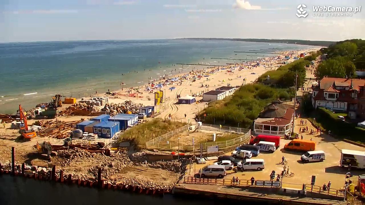 USTKA - widok z pylonu na plażę - 13 sierpień 2026, 10:47