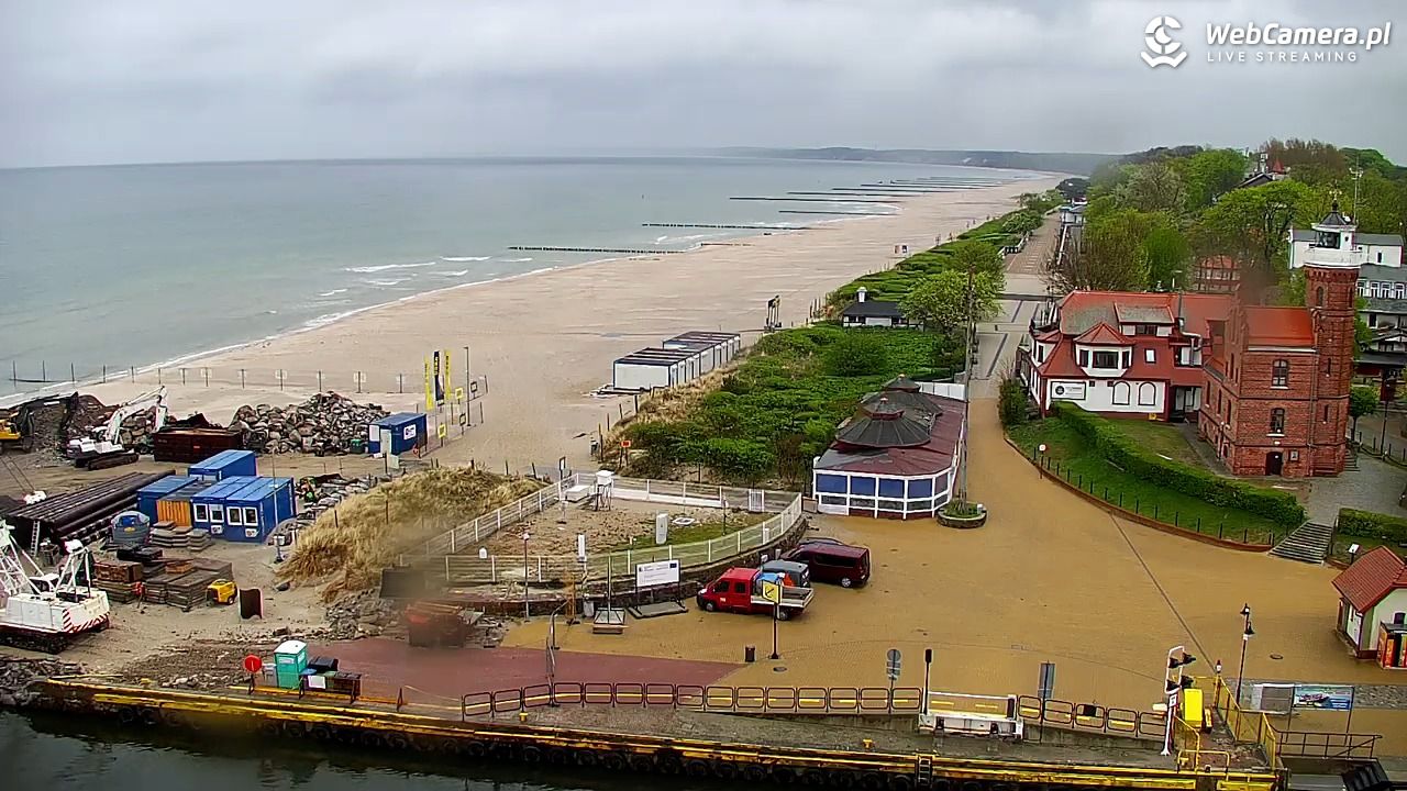 USTKA - widok z pylonu na plażę - 13 maj 2026, 06:55