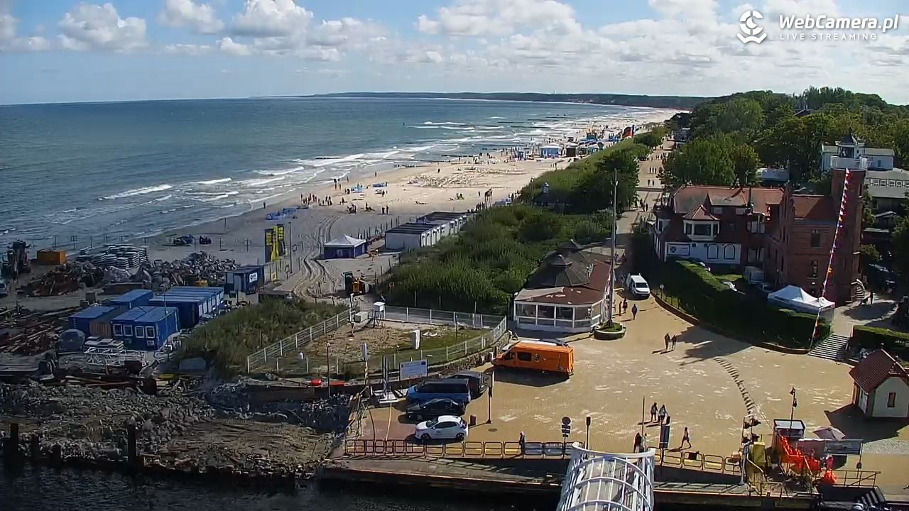 USTKA - widok z pylonu na plażę - 12 sierpień 2026, 10:12