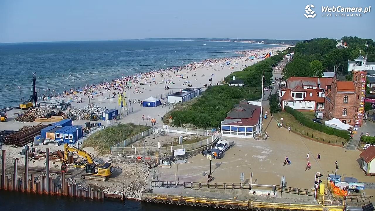 USTKA - widok z pylonu na plażę - 28 czerwiec 2026, 17:35
