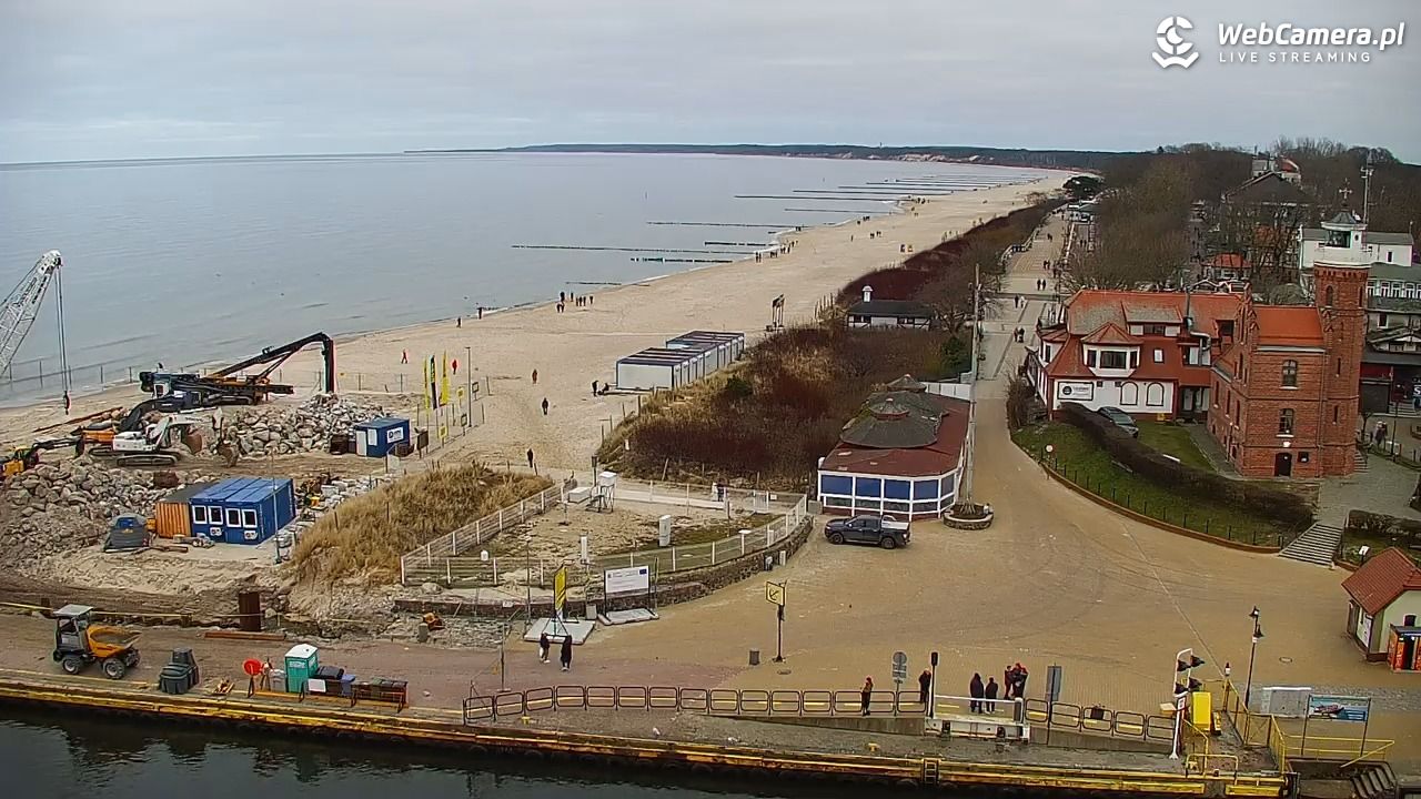 USTKA - widok z pylonu na plażę - 21 grudzień 2025, 14:50