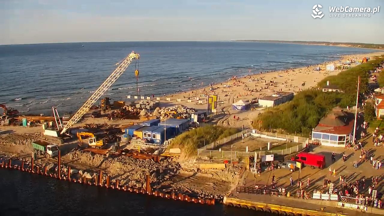 USTKA - widok z pylonu na plażę - 12 sierpień 2026, 18:58