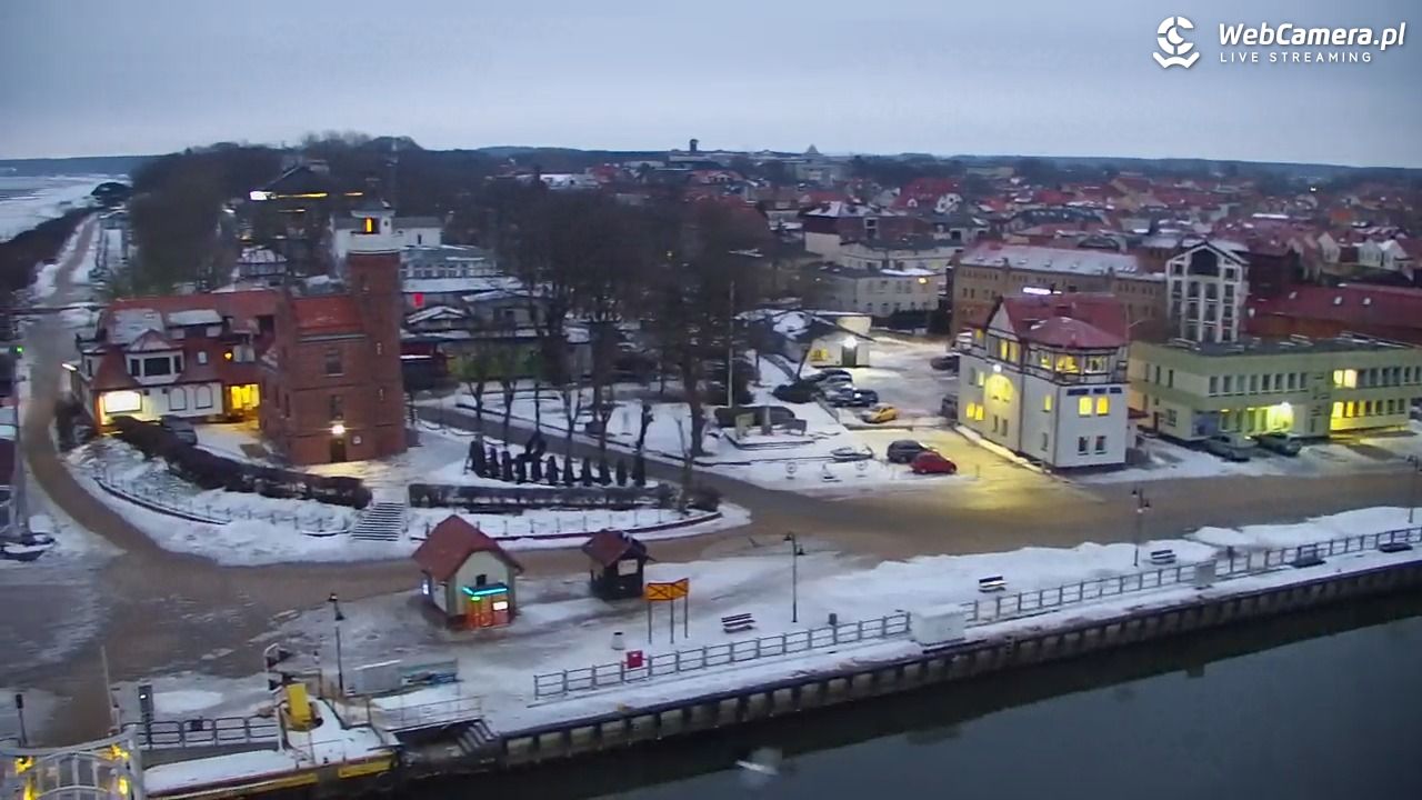 USTKA - widok z pylonu na plażę - 09 luty 2026, 07:08