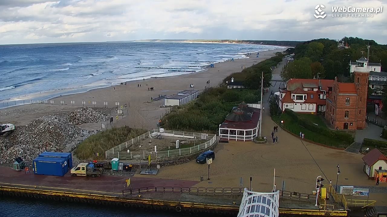 USTKA - widok z pylonu na plażę - 16 wresień 2025, 16:35