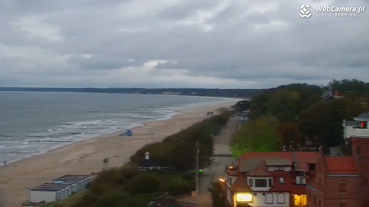 USTKA - widok z pylonu na plażę - 25 wresień 2026, 06:33