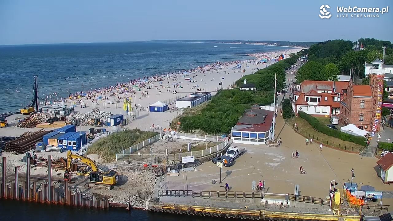 USTKA - widok z pylonu na plażę - 28 czerwiec 2026, 17:35