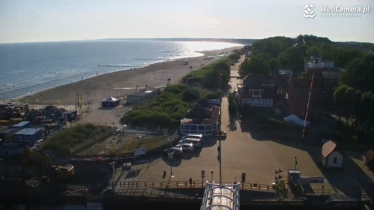 USTKA - widok z pylonu na plażę - 29 czerwiec 2026, 07:07