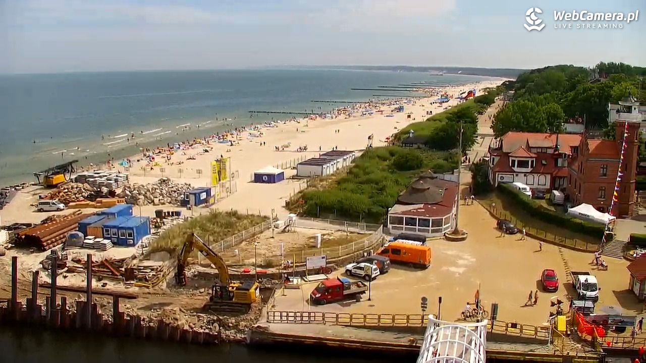 USTKA - widok z pylonu na plażę - 29 czerwiec 2026, 11:08