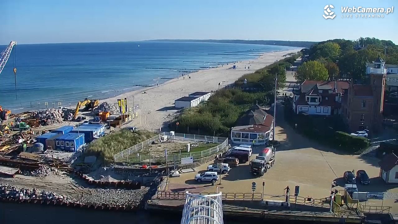 USTKA - widok z pylonu na plażę - 28 wresień 2026, 10:24