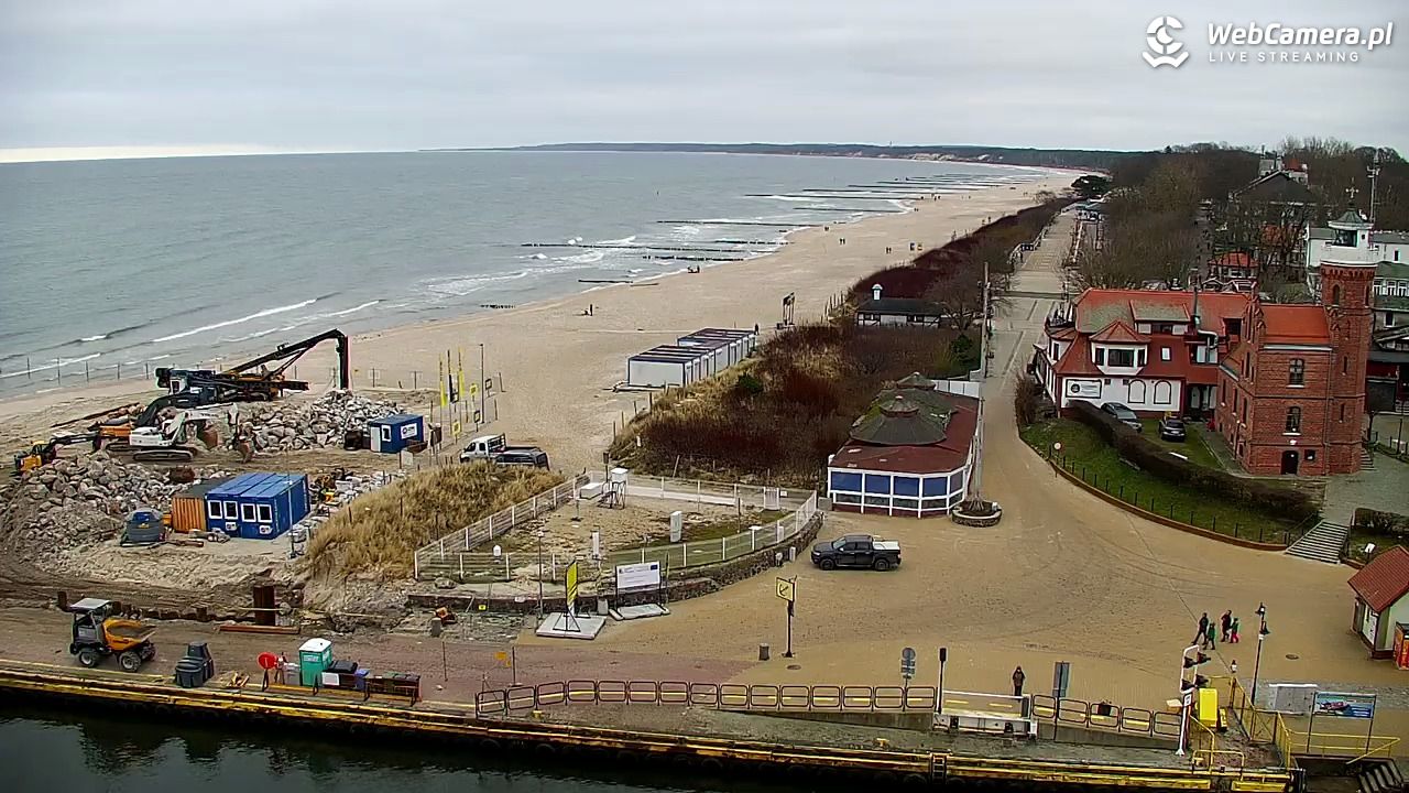 USTKA - widok z pylonu na plażę - 20 grudzień 2025, 13:47