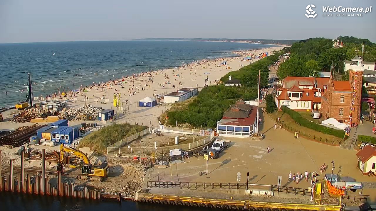 USTKA - widok z pylonu na plażę - 28 czerwiec 2026, 18:35