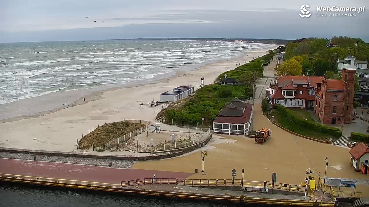 USTKA - widok z pylonu na plażę - 16 maj 2025, 06:59