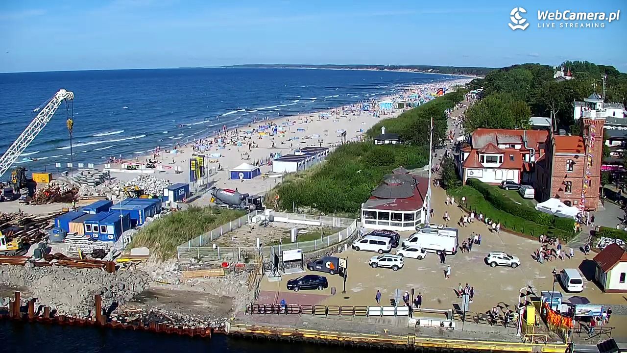 USTKA - widok z pylonu na plażę - 12 sierpień 2026, 16:46